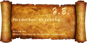 Heidecker Brigitta névjegykártya
